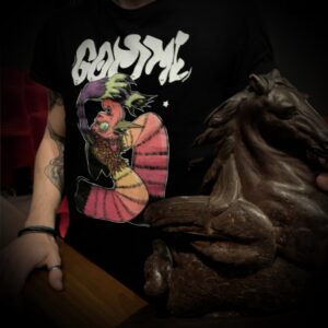 T-shirt coton léger Funky - Noir - Coupe regular - Impression DTG