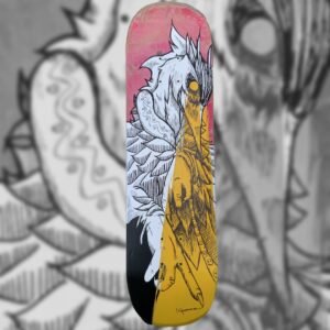 Skate « Chrysopée », pièce unique, technique mixte